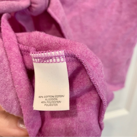 NWOT VS Vibrant Purple Plunge Deep-V Knot Back Short Sleeve Sweatshirt Top - Picture 4 of 5